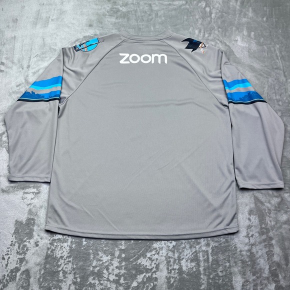 NHL San Jose Open Water Shark Wakeboard Surf Hockey Jersey Jeff McMillan‎ Gray M - Picture 6 of 7